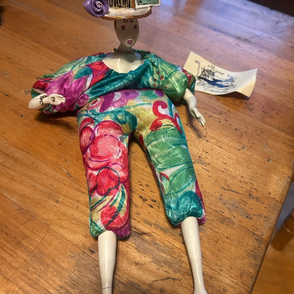 Whimsical Multicolor Ceramic Art Doll